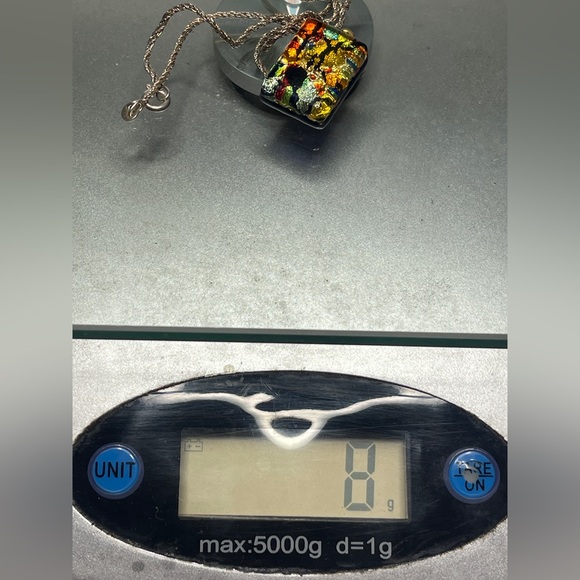 Murano Glass Pendant Necklace 925 Italy Sterling silver chain signed vintage - Picture 12 of 15